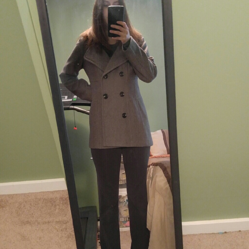 Gray peacoat