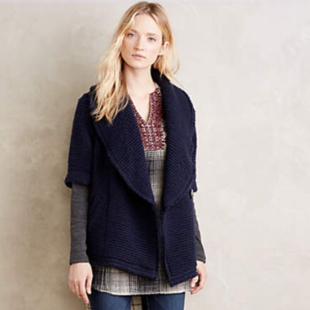 Anthropologie Navy Wool Coat