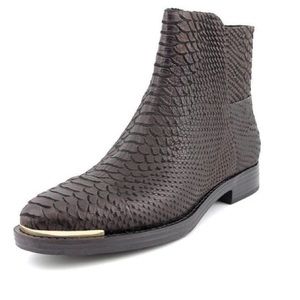 Snakeskin Chelsea Ankle Boots Sz6 with Gold Detail