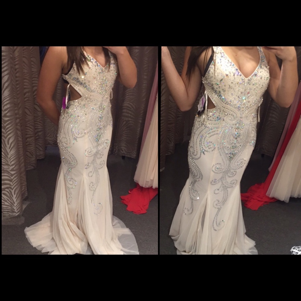 Champagne Mermaid Prom Dress - Picture 1 of 1