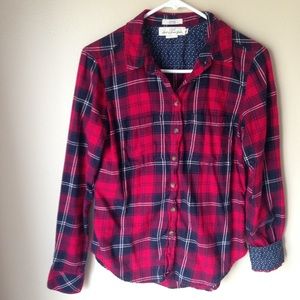 Red Plaid Button Up Long Sleeve