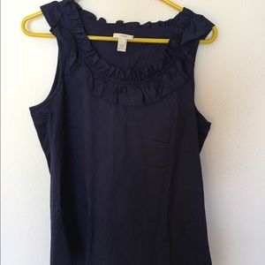 J.Crew Ruffle Sleeveless Top