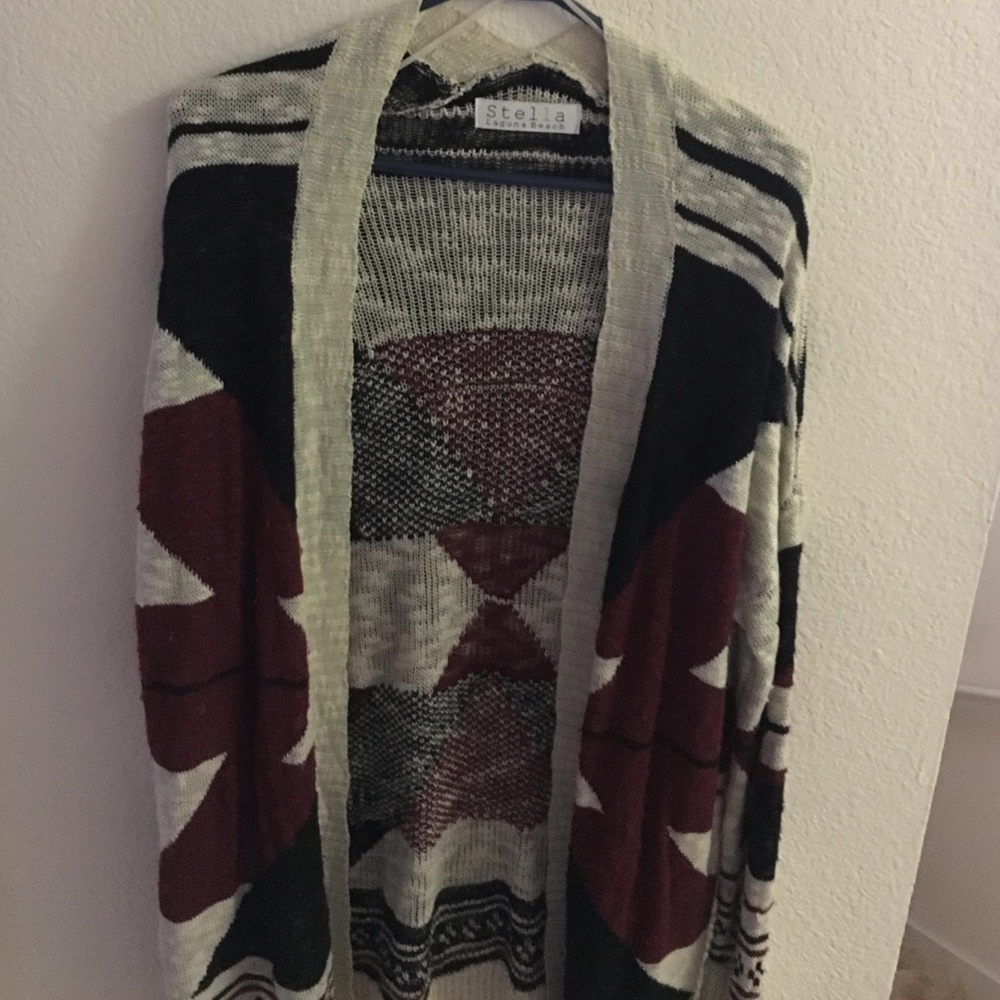 Aztec print cardigan