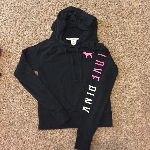 PINK Victoria's Secret Tops - PINK black pull over hoodie.