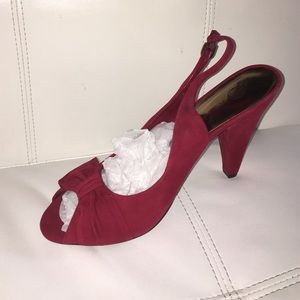 Audrey Brooke Red Suede Sandals Size 10