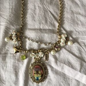 RARE Betsey Johnson Kitten Necklace Bow