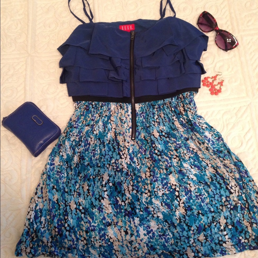 3 for $10! Floral zipper summer mini dress