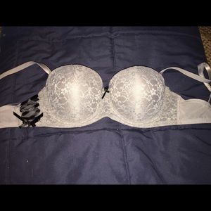 Grey lace push up bra 34C