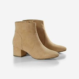 Express side zip block heel booties