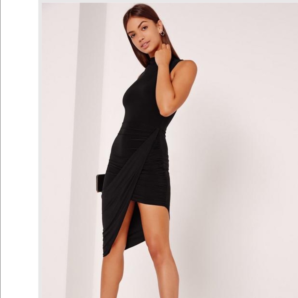 NWT MISSGUIDED slinky high neck body con dress