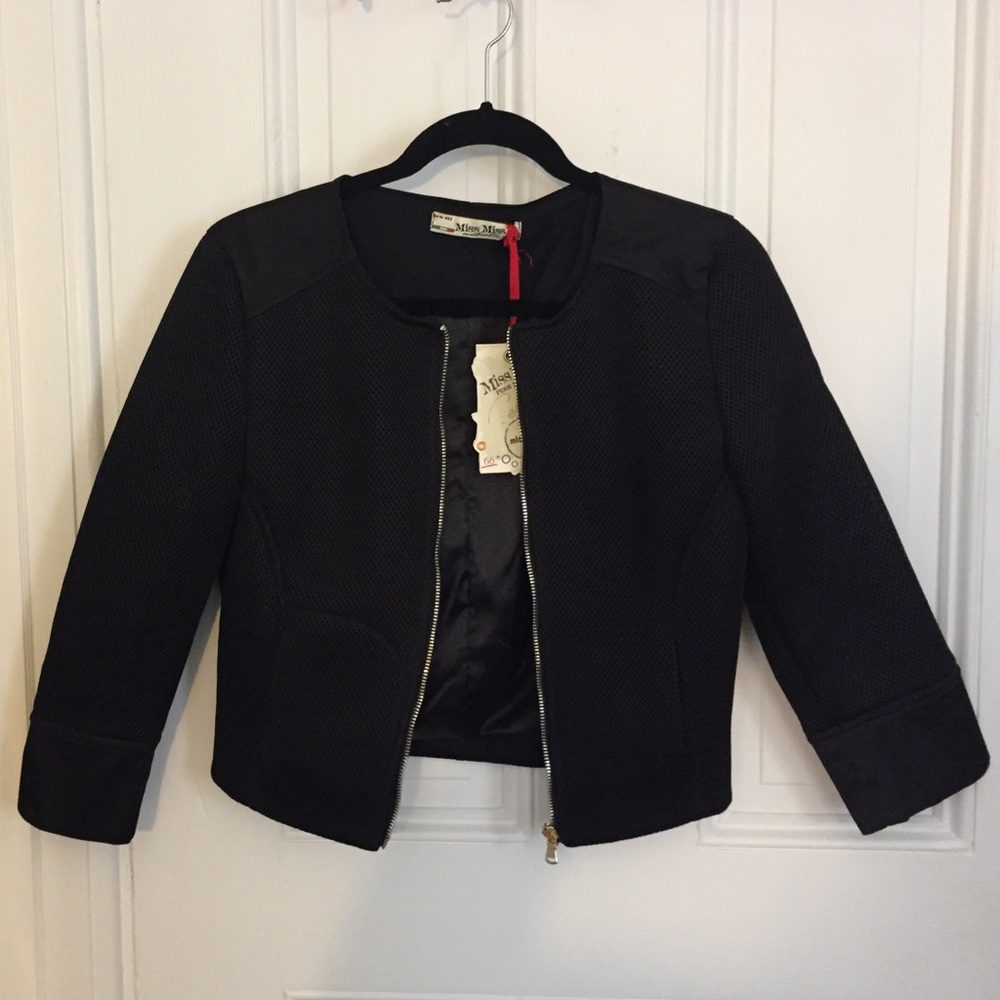 Black zip up cardigan