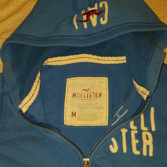 Beautiful sky blue Hollister zip hoodie medium - Picture 2 of 2