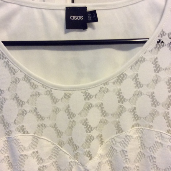 ASOS White lace and blue mini dress - Picture 3 of 4