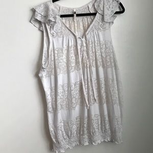 3x white and cream top