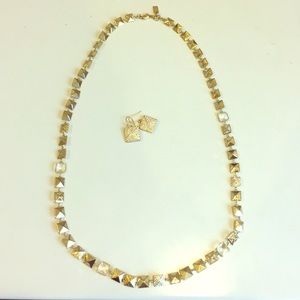 Coach Stud Necklace & Earrings Set