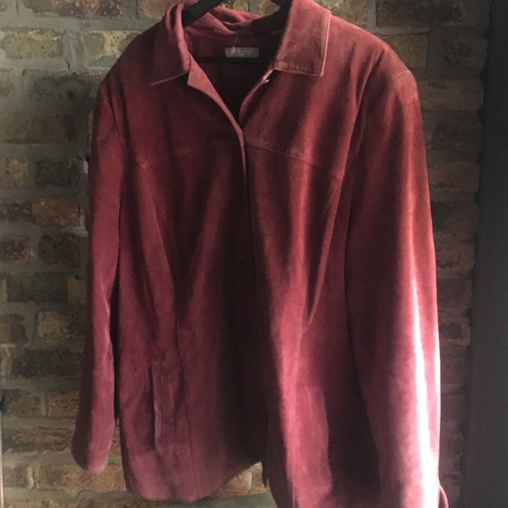 Vintage burgundy soft leather coat