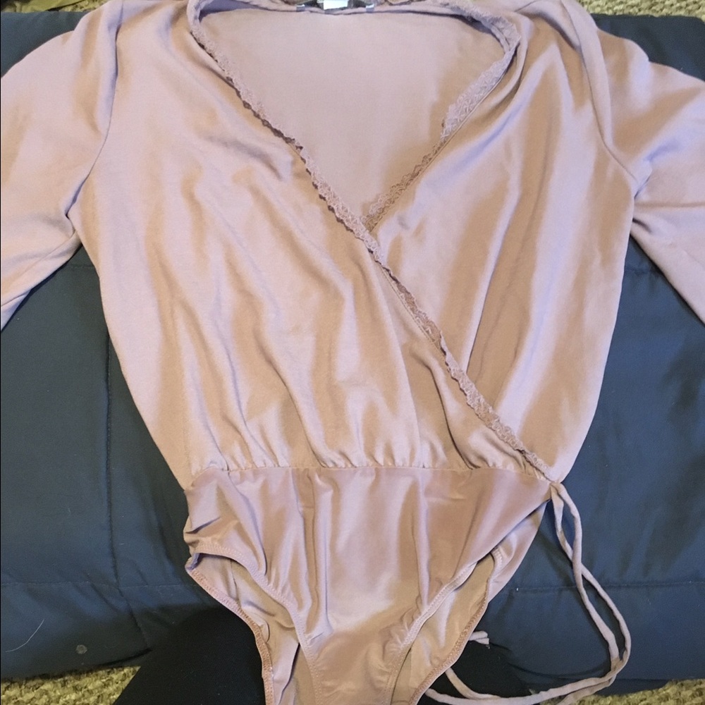 Purple onsie, low cut blouse size small