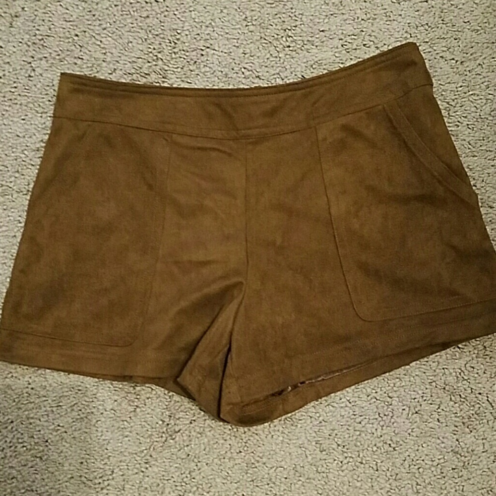 Faux suede shorts