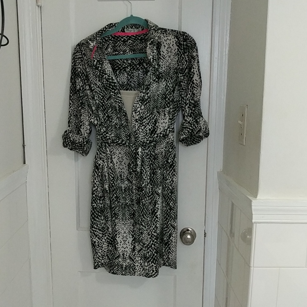 Eliza J snake print shirt dress