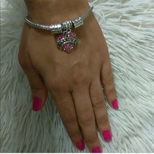 New 3 pc GRANDMA LOVE Heart Charm Bracelet
