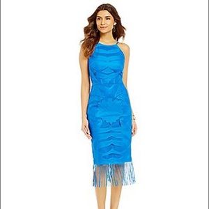 New Gianni Bini Blue Fringe Lace dress