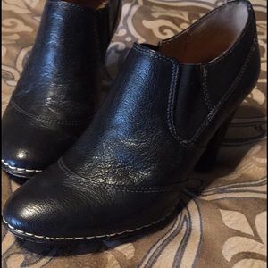 Sofft Black Leather Heels (or booties)