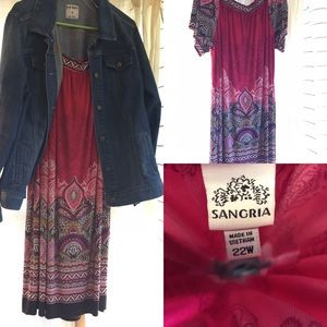Country pink and brown paisley sheath dress