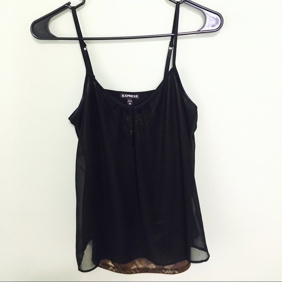 Sheer express tank top with gold under layer - Picture 1 of 3