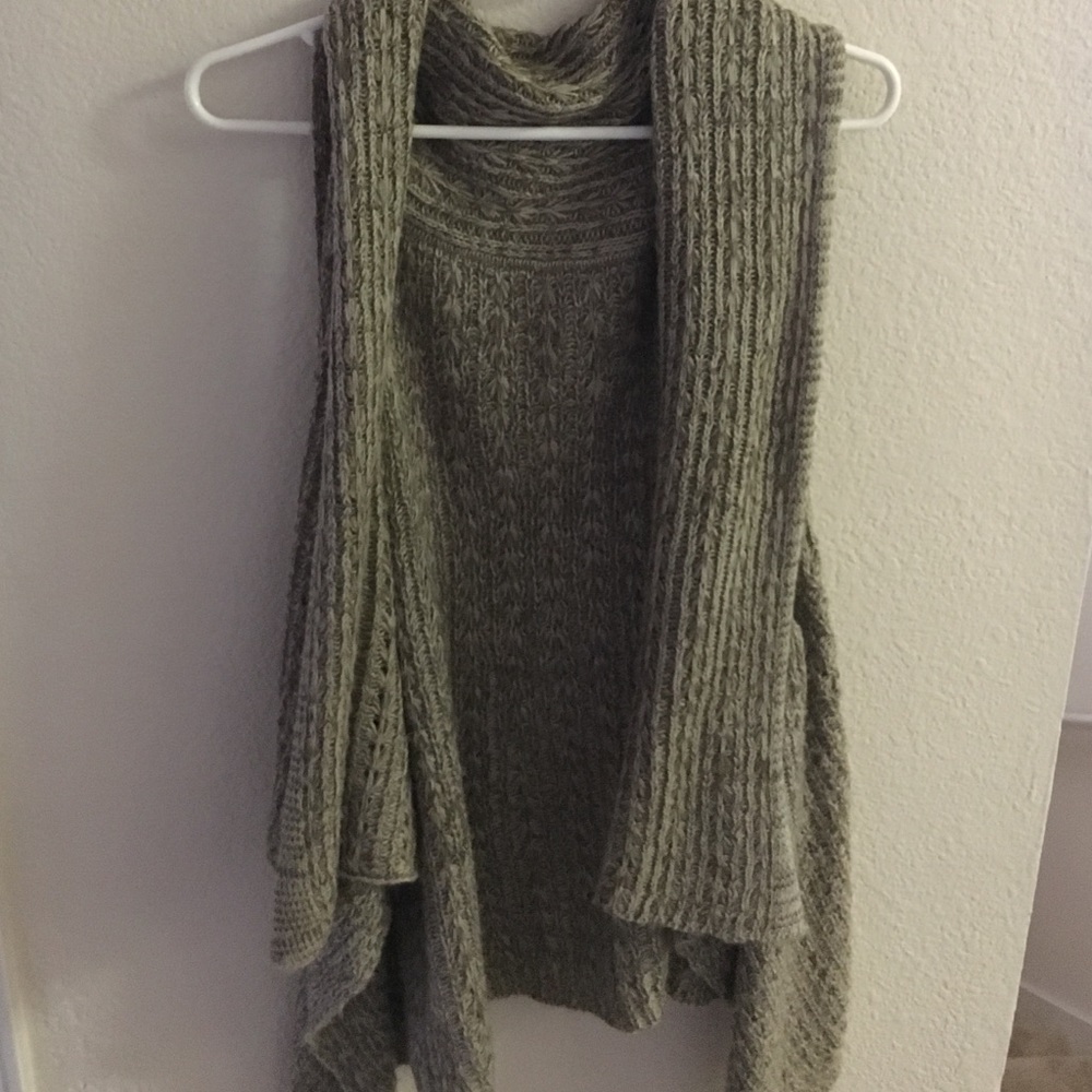 Olive and cream knit vest