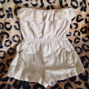 Derek Heart romper. KHAKI