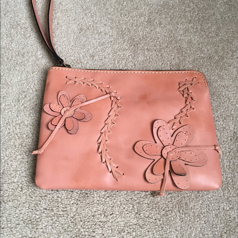 Patricia Nash Blush leather wristlet