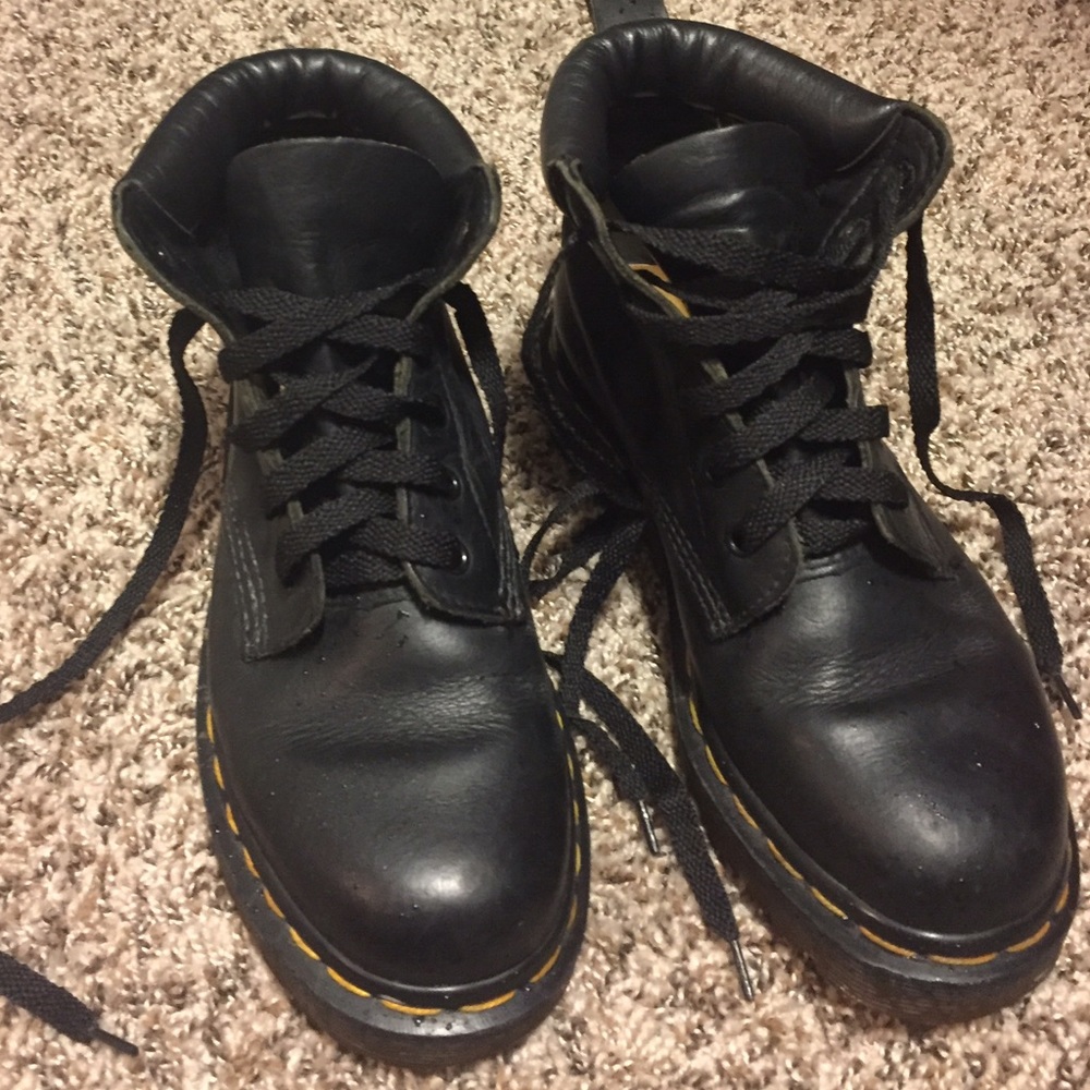 Black leather Dr. Martens