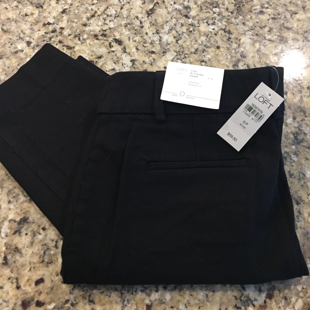 Loft petite Rivera black cropped pants
