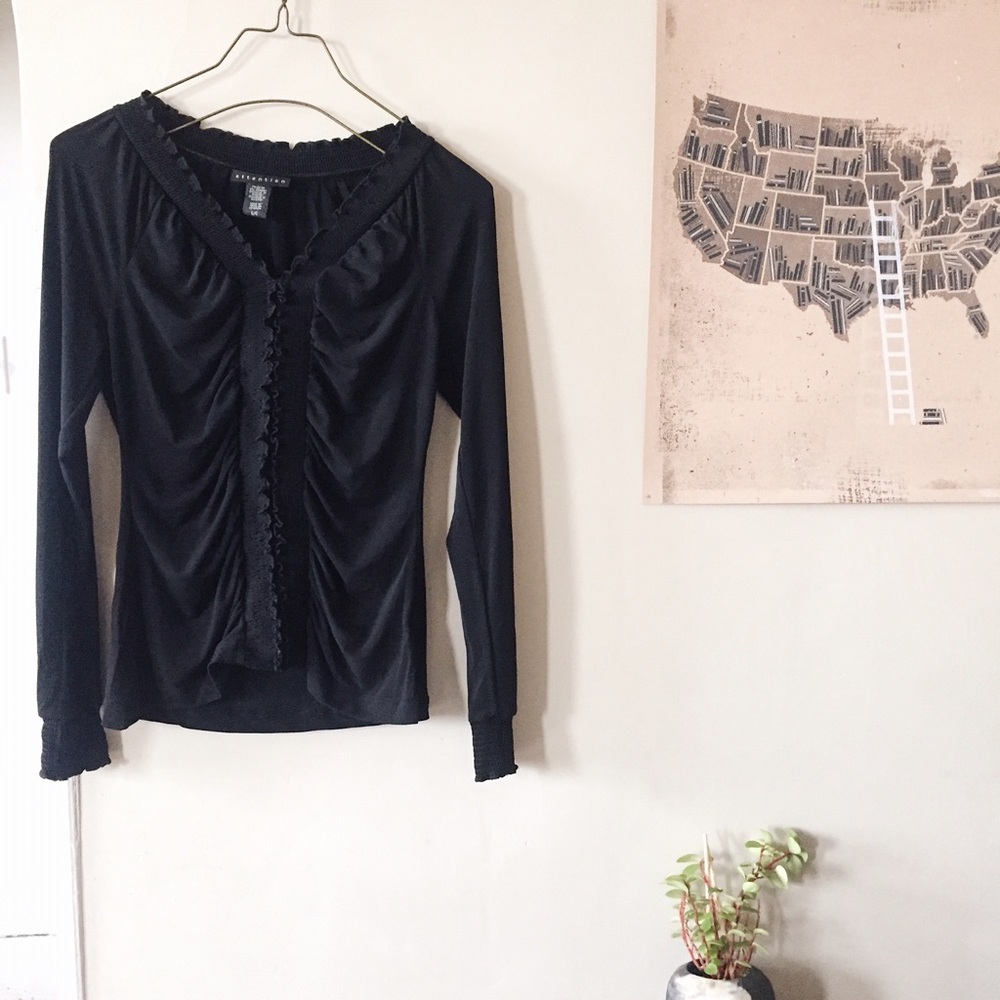 Black Ruffle Blouse
