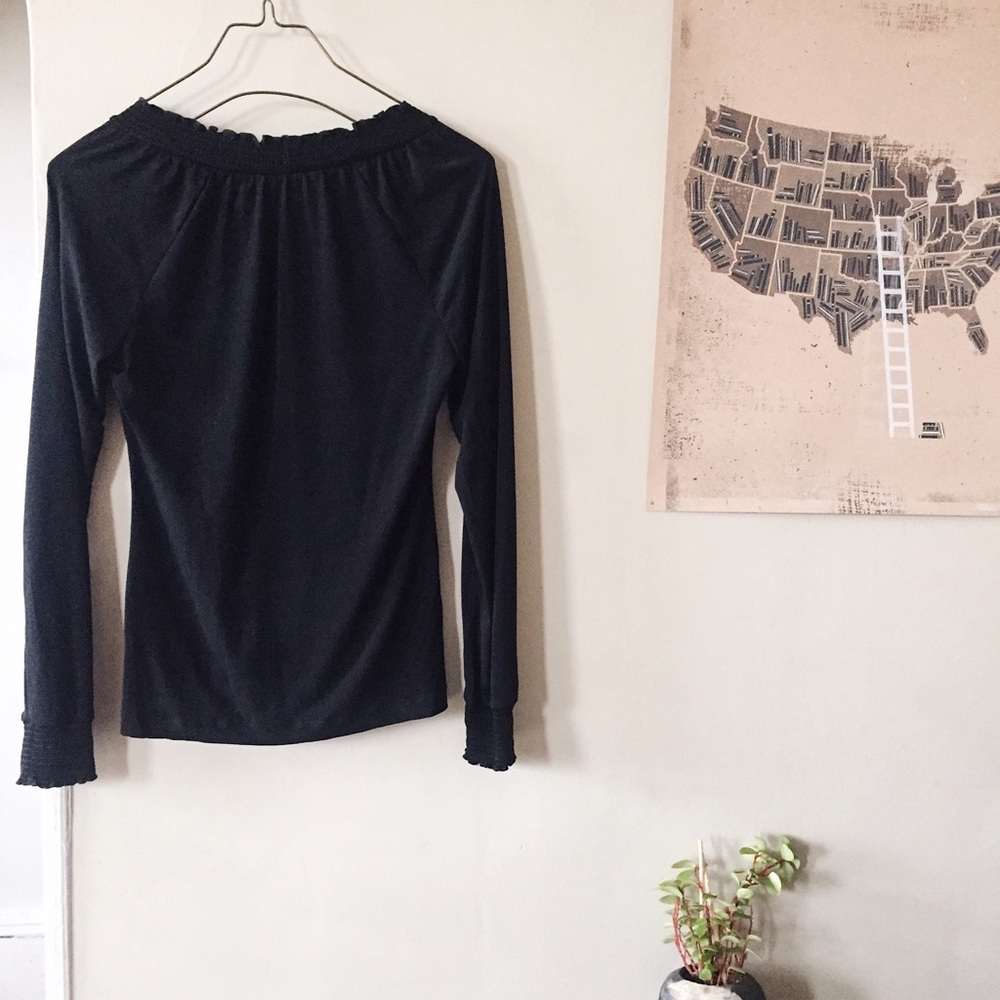 Black Ruffle Blouse - Picture 2 of 3