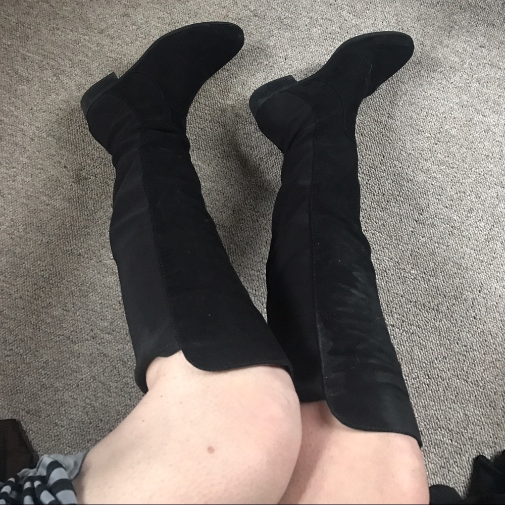 Unisa real black suede knee boots. Excellent cond.
