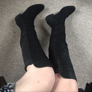 Unisa real black suede knee boots. Excellent cond.