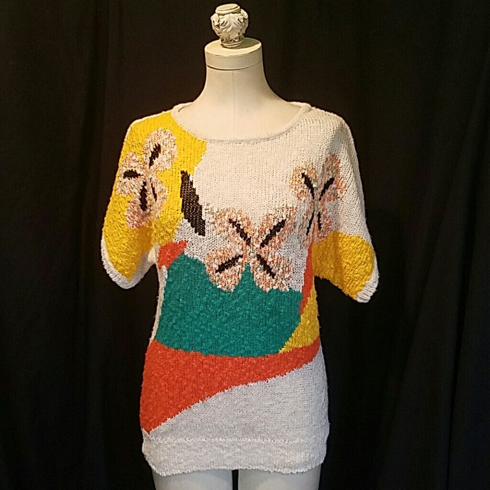 Vintage Colorful Pullover Knit Sweater