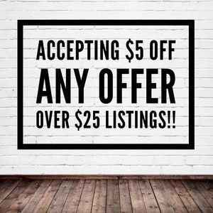 $5 OFF any Listing over $25!!! Limited time!!