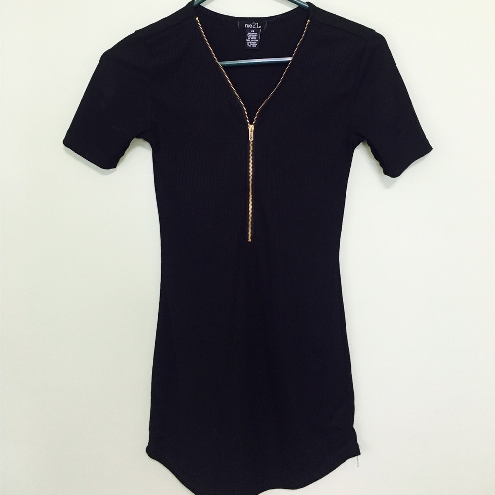 Black dress with zip up detail