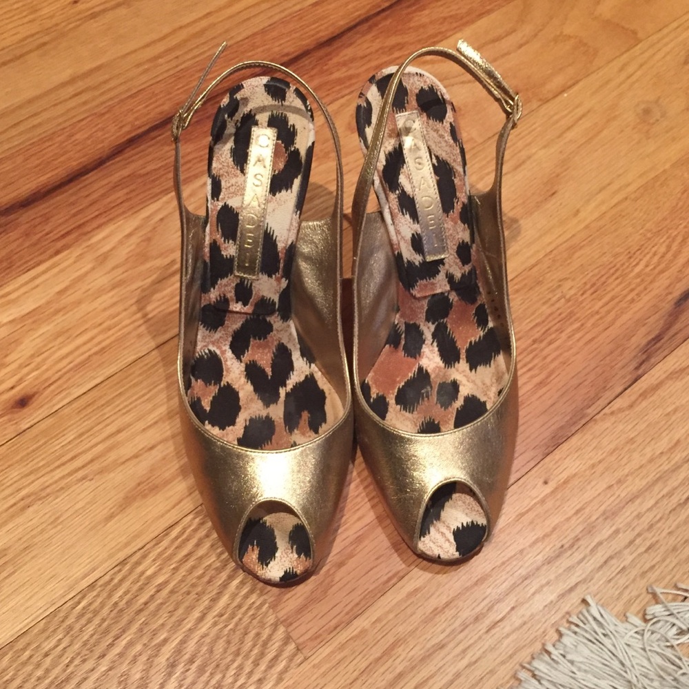 Casadei Wedge Peep-Toe Sandals