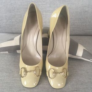 Gucci Vintage Cream Patent Leather Heels
