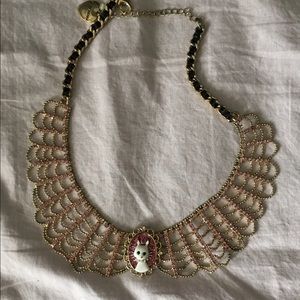 RARE Betsey Johnson Paris Cat Choker Necklace