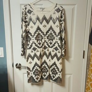 Long sleeve, short, sequined dress