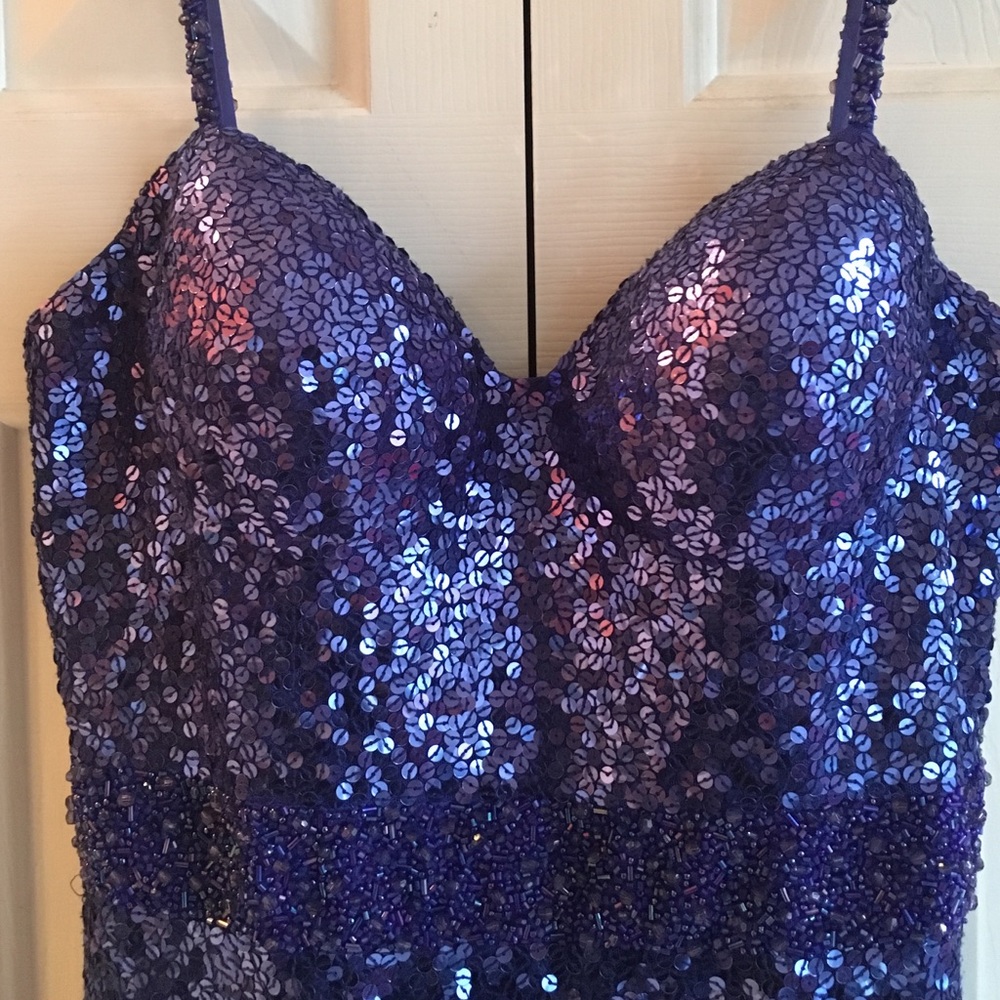 Blue Sequin Cocktail Dress