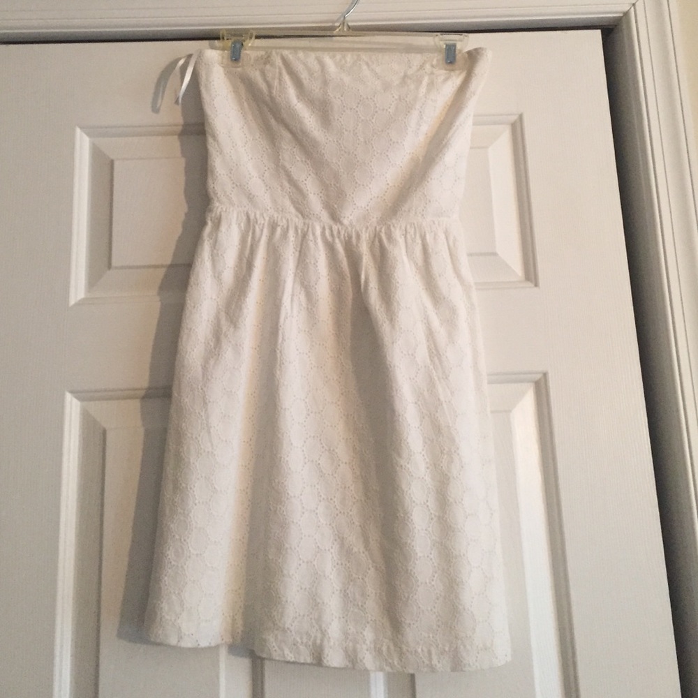 Cute little white eyelet strapless sundress