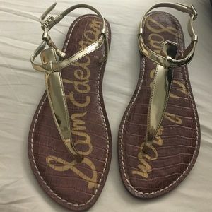 Gigi Sam Edelman Gold Metallic Sandals Size 7.5