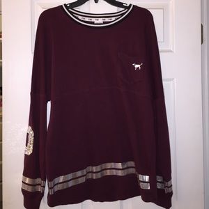 PINK Sequined Long Sleeve Shirt