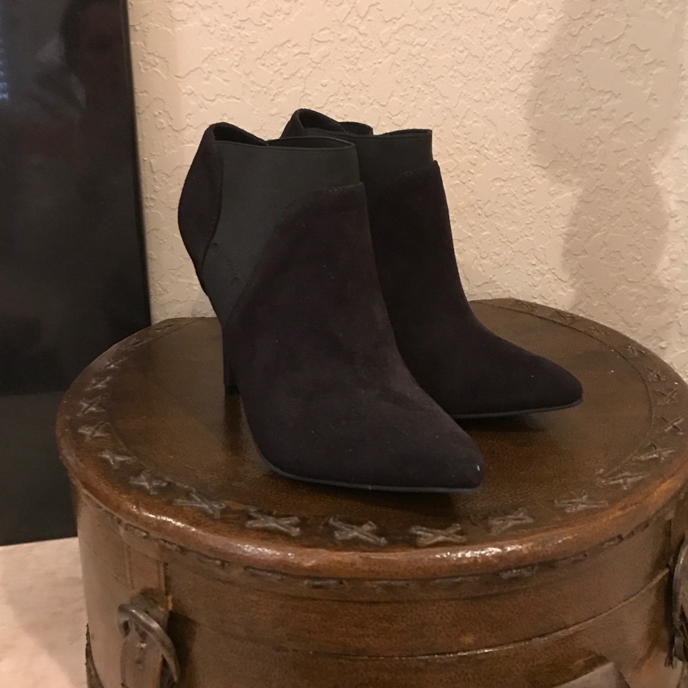 Suede black booties