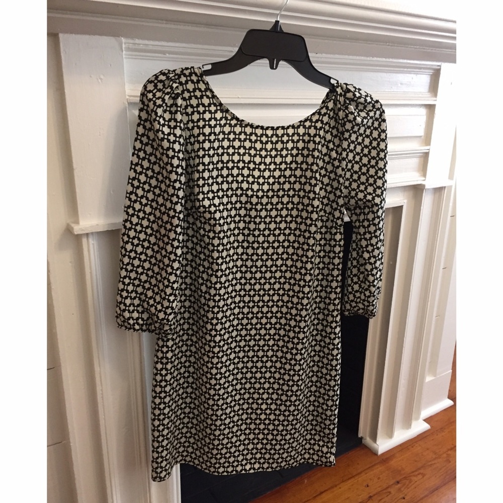 Size Medium V Neck back black and white dress